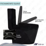 Vaso Sanitário Monobloco Completo Caixa Acoplada Privada Preto Modelo Unio - Tubrax - Imagem 3