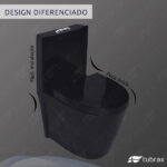 Vaso Sanitário Monobloco Completo Caixa Acoplada Privada Preto Modelo Unio - Tubrax - Imagem 2