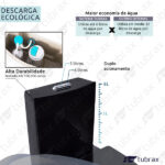 Vaso Sanitário Monobloco Completo Caixa Acoplada Privada Preto Modelo Unio - Tubrax - Imagem 4