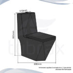 Vaso Sanitário Monobloco Completo Caixa Acoplada Privada Preto Modelo Unio - Tubrax - Imagem 6