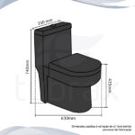 Vaso Sanitário Monobloco Completo Caixa Acoplada Privada Preto Modelo Navies - Tubrax - Imagem 7