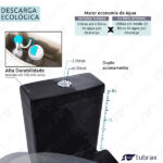 Vaso Sanitário Monobloco Completo Caixa Acoplada Privada Preto Modelo Navies - Tubrax - Imagem 4