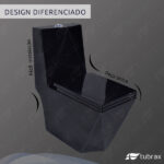 Vaso Sanitário Monobloco Completo Caixa Acoplada Privada Preto Modelo Diamante - Tubrax - Imagem 2